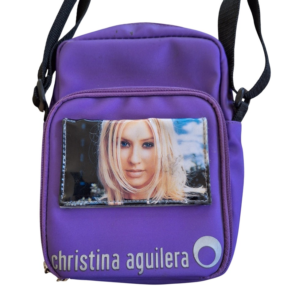 2001 Christina Aguilera Vintage Y2K CD Case Purple Mini Bag
